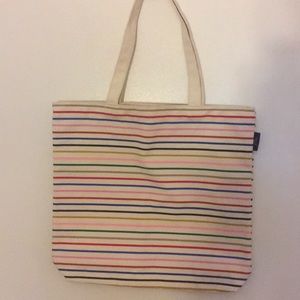 NWT j crew rainbow stripe tote